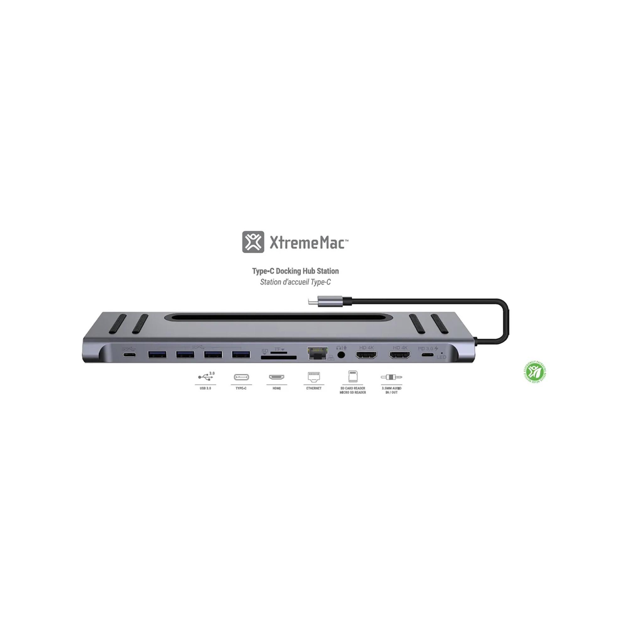 XtremeMac TYPE-C DOCKING HUB STATION - 12 PORTS USB-C HUB 