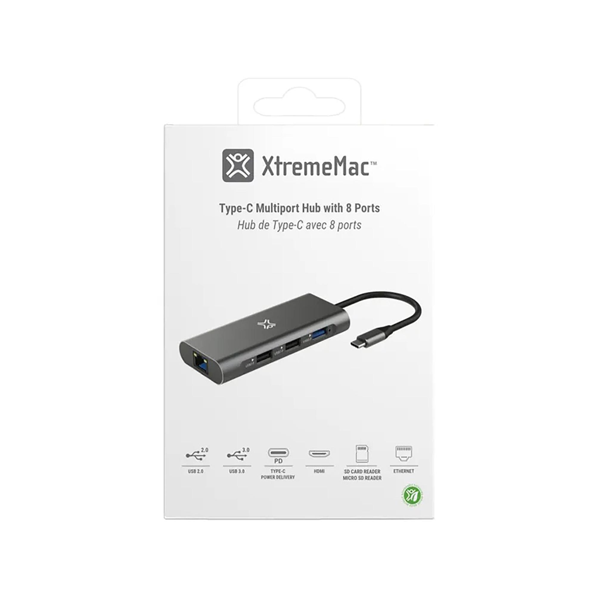 XtremeMac TYPE-C HUB - 8 PORTS USB-C HUB 