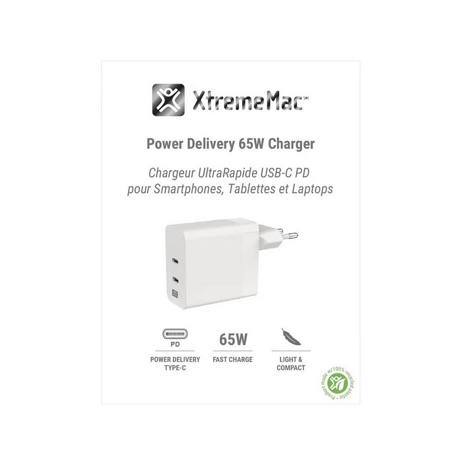 XtremeMac Wall Charger Double USB-C 65W USB Charger
 