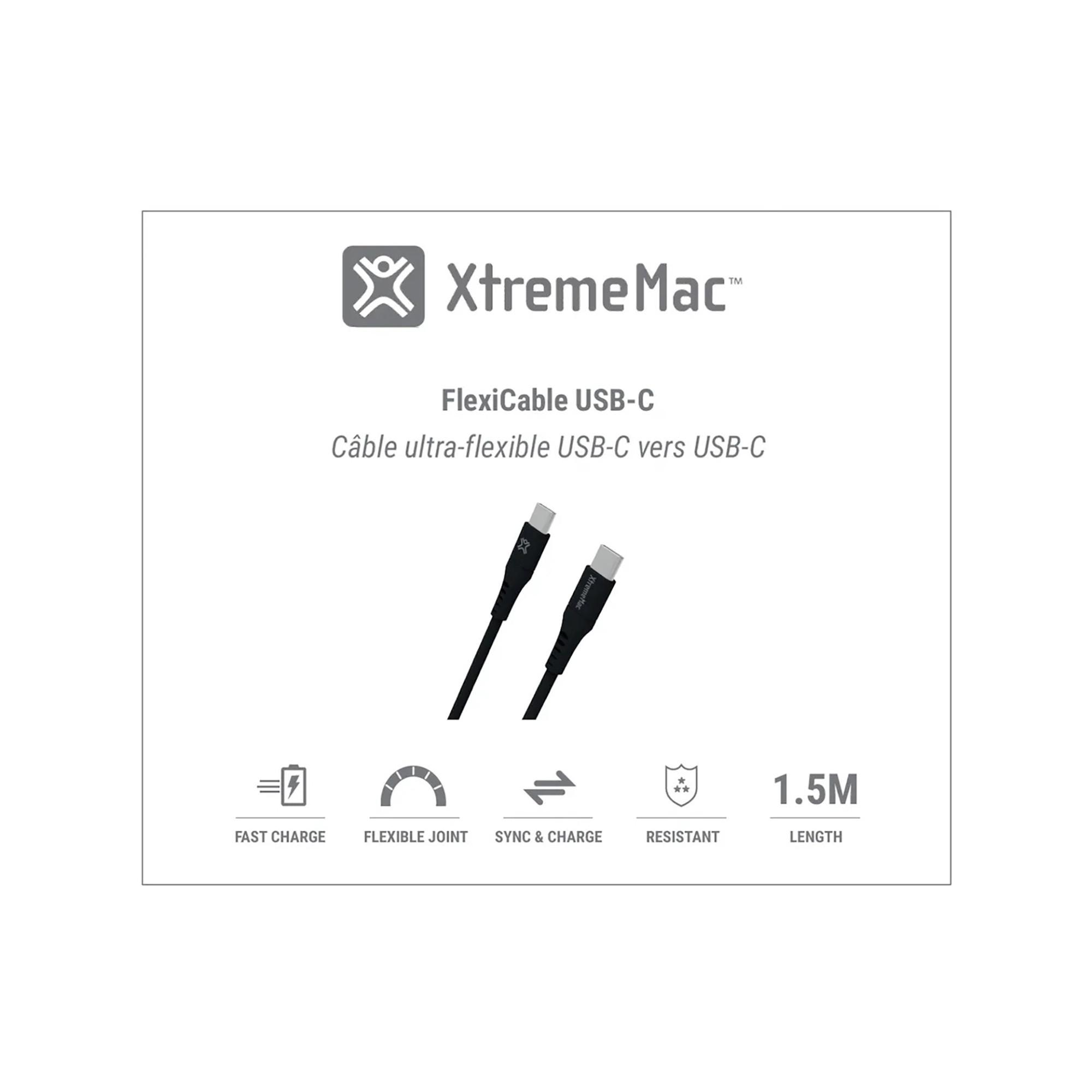 XtremeMac FLEXICABLE USB-C TO USB-C - 1,5M Câble d'adapteur 