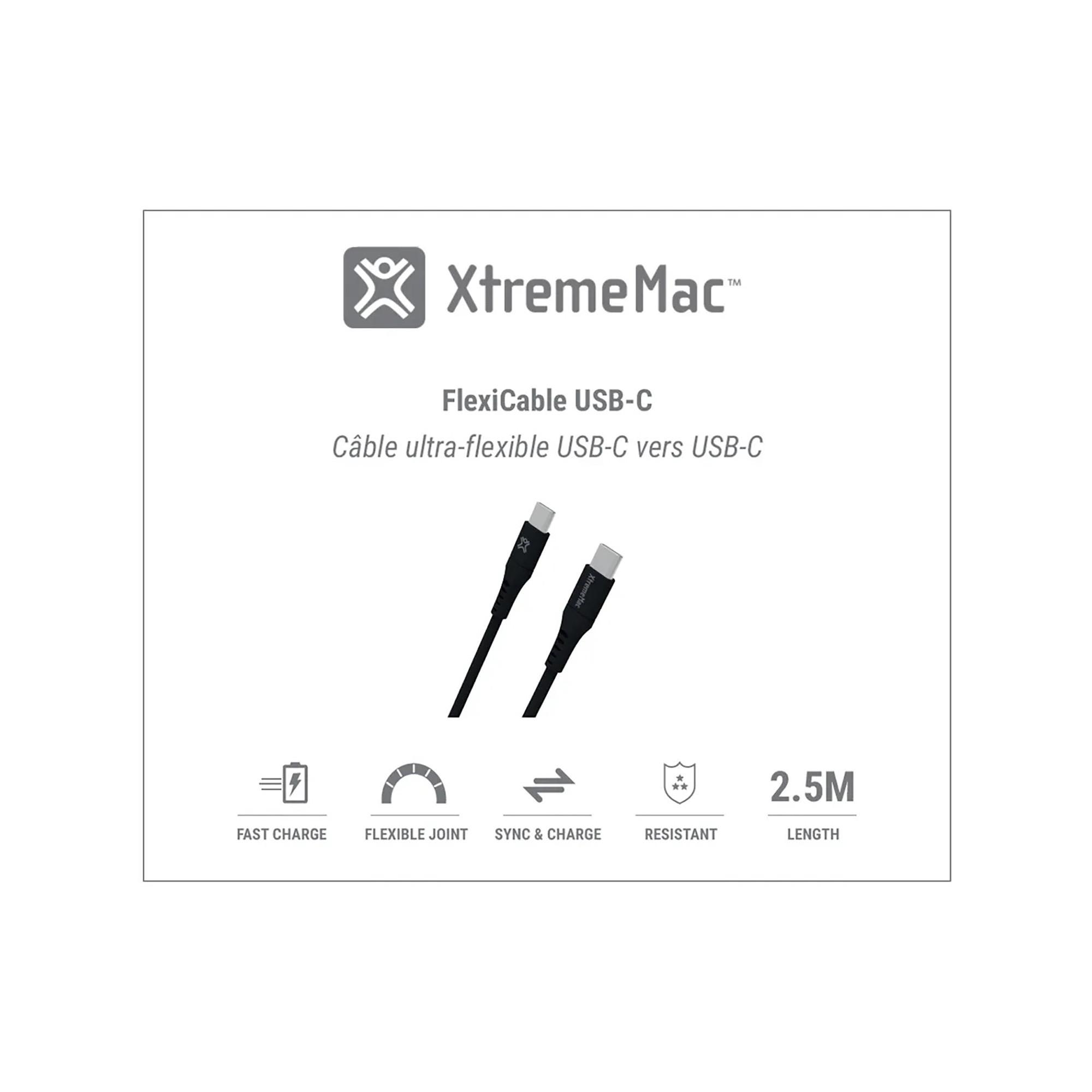 XtremeMac FLEXICABLE USB-C TO USB-C - 2,5M Câble d'adapteur 