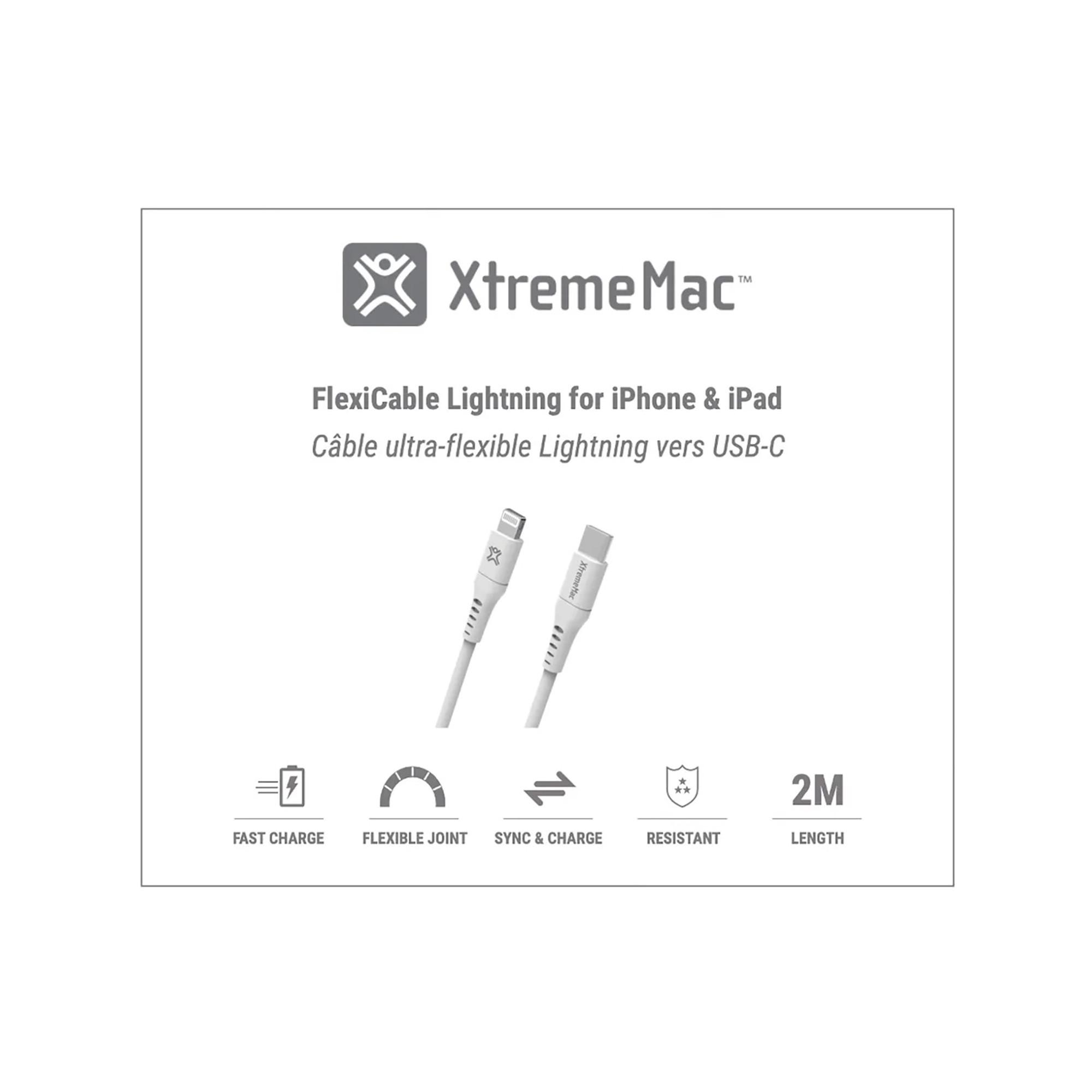 XtremeMac FLEXICABLE LIGHTNING TO USB-C - MFI - 2M Câble d'adapteur 