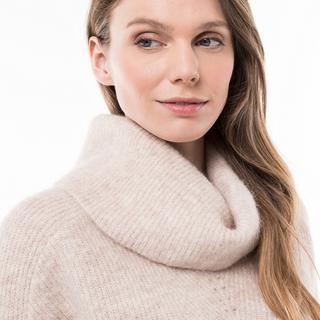 Manor Woman rib melange Pull, col roulé 