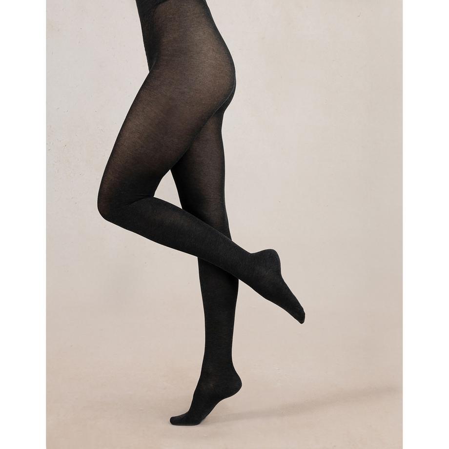 BLEU FORET Collant Côtelé en Coton  