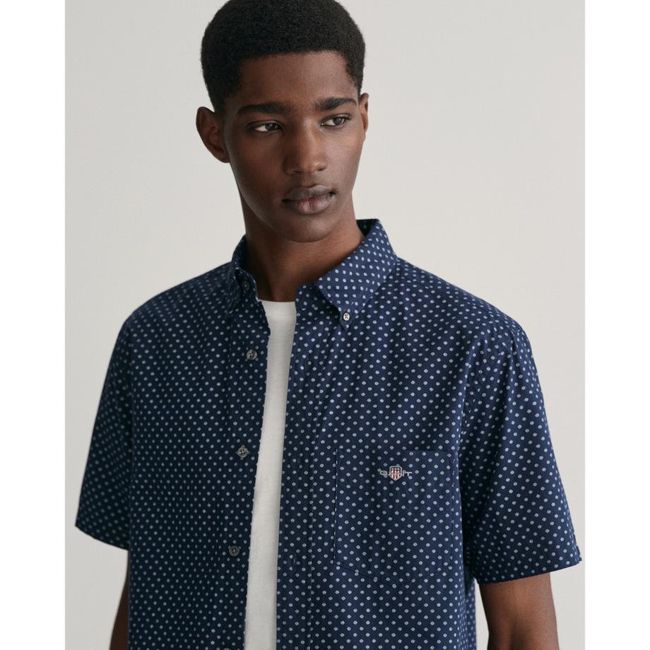 GANT Chemise Manches Courtes Regular Fit avec Micro Motif  