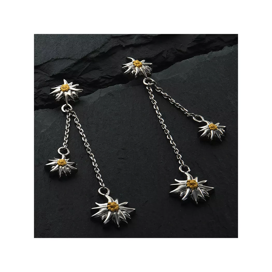 Swiss Edelweiss - Ohrhänger, 50mm, Silber