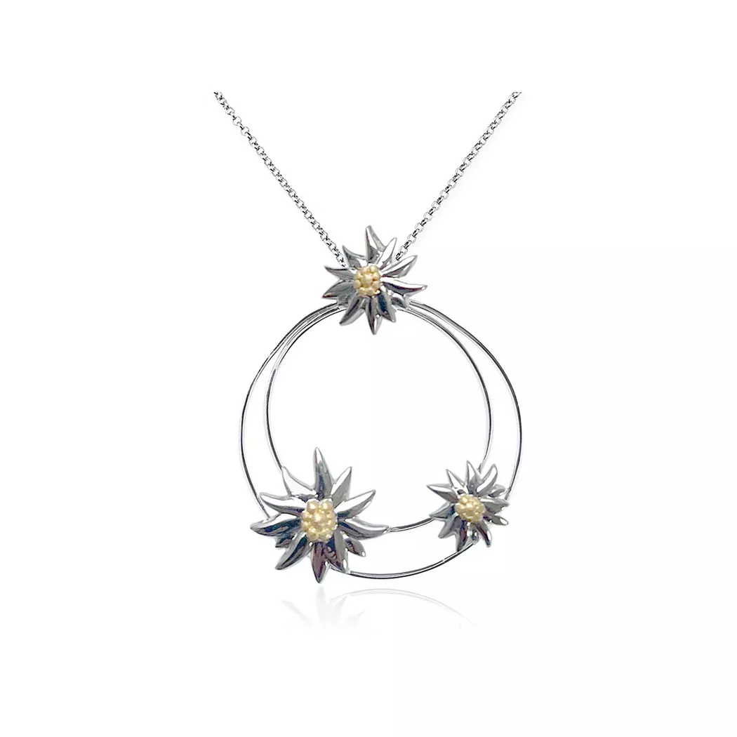 Swiss Edelweiss - Halskette, 42.5CM, Silber