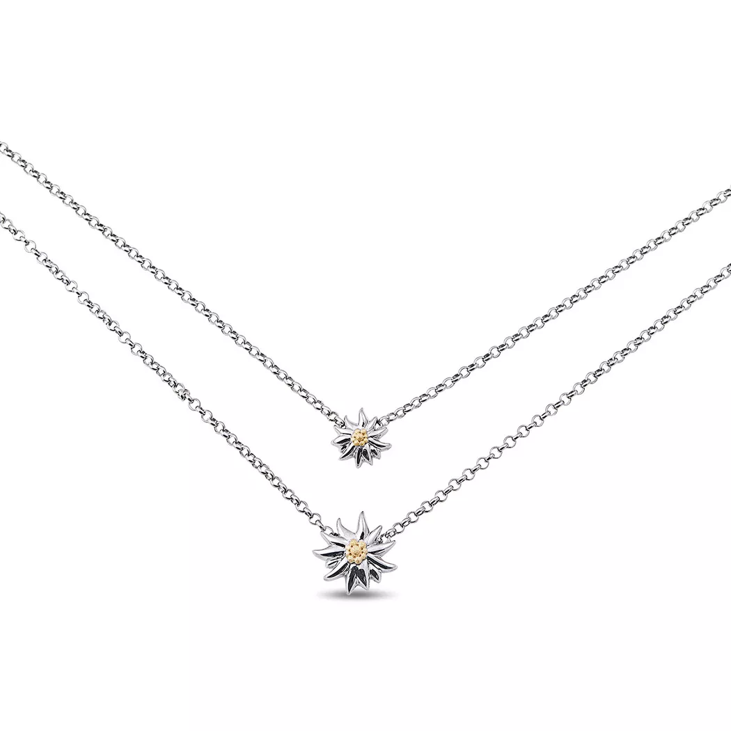 Swiss Edelweiss - Halskette, 42.5CM, Silber 3