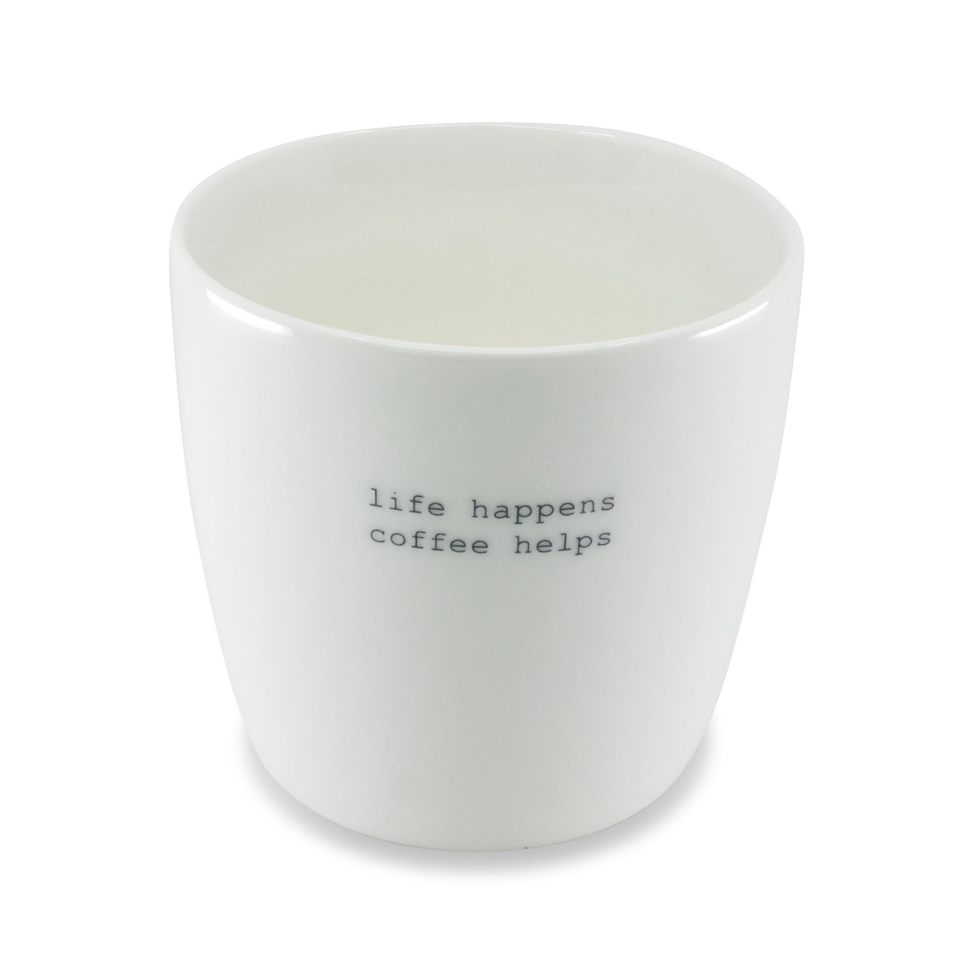 Sögne Mug con manico Life happens coffee helps 