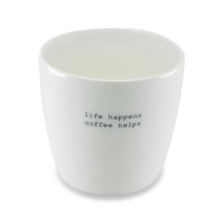 Sögne Mug mit Henkel Life happens coffee helps 