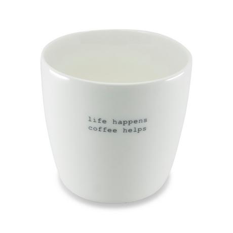 Sögne Mug mit Henkel Life happens coffee helps 