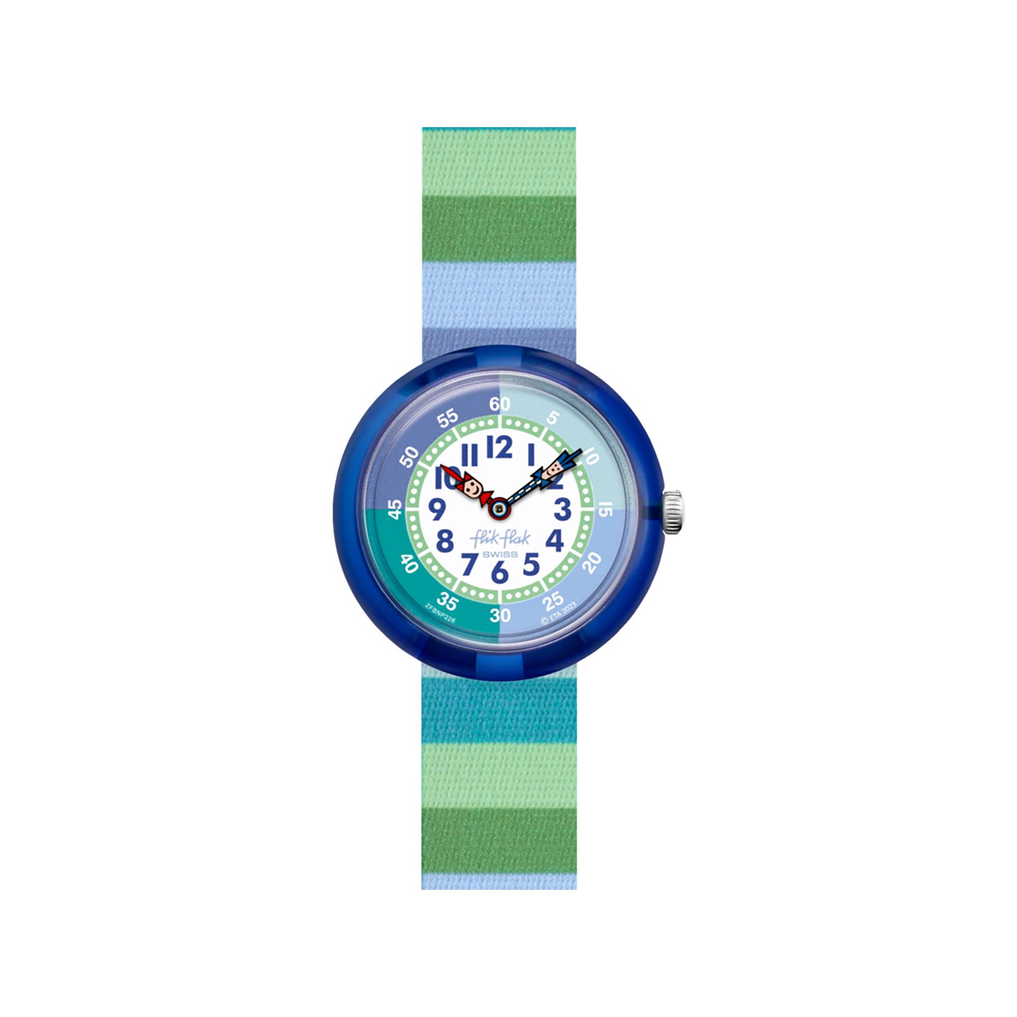 flik-flak STRIPY GREEN Horloge analogique 