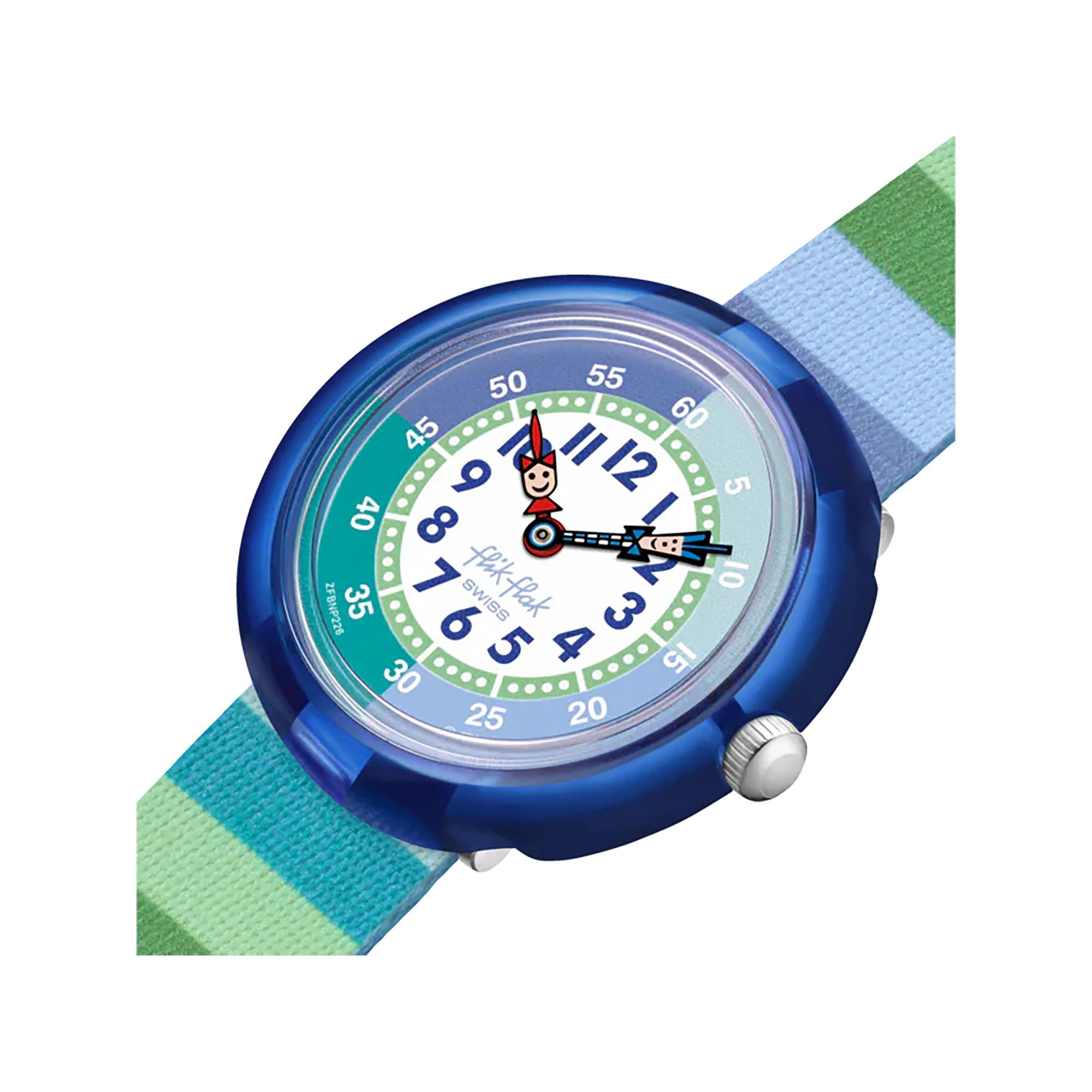 flik-flak STRIPY GREEN Horloge analogique 