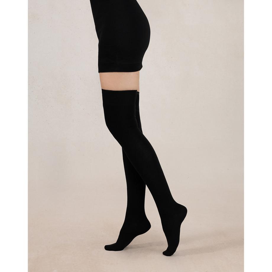 BLEU FORET Overknees Feine Wolle Baumwoll-Innenseite  