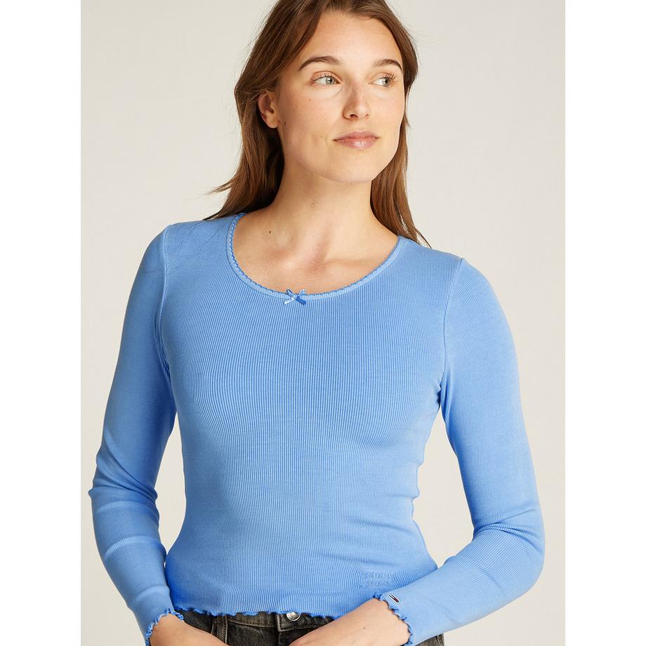 TOMMY JEANS Slim Fit Langarm Rippen T-Shirt  