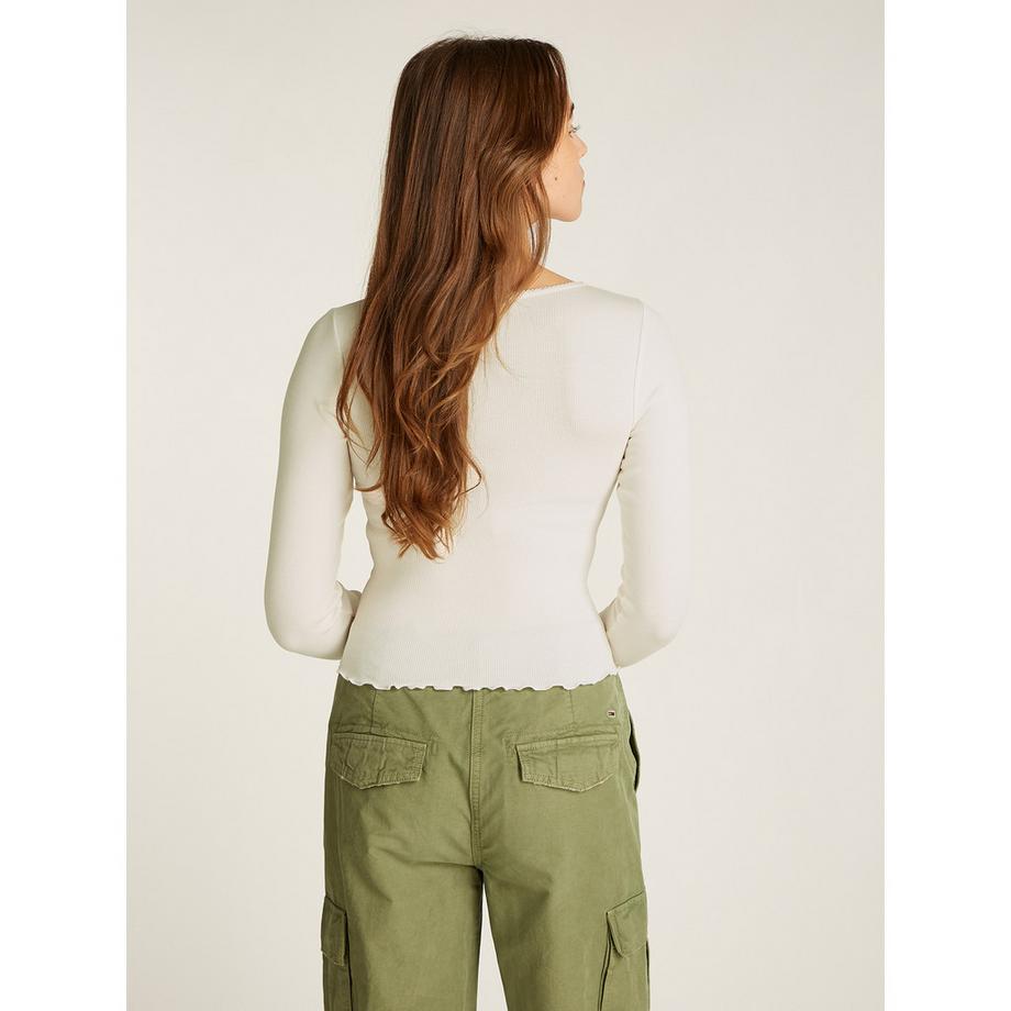 TOMMY JEANS Slim Fit Langarm Rippen T-Shirt  