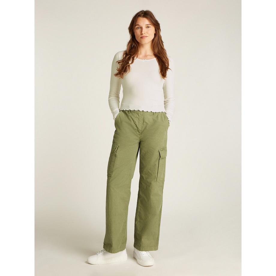 TOMMY JEANS Slim Fit Langarm Rippen T-Shirt  