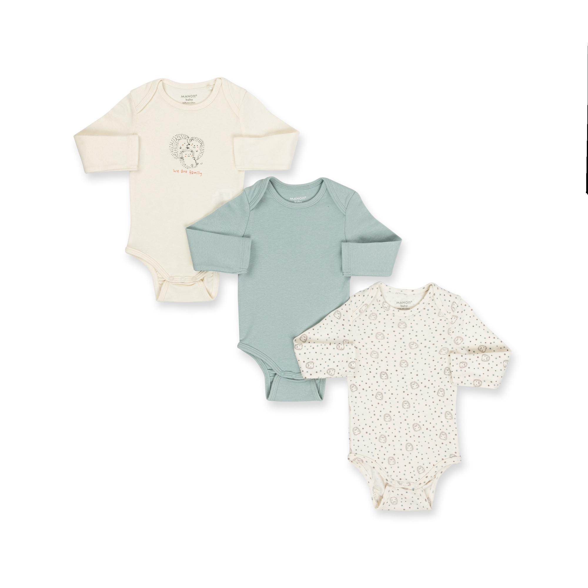 Manor Baby  Body, maniche lunghe, 3-pack 