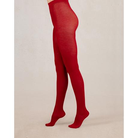 BLEU FORET A Cotes Coton Gerippte Strumpfhosen  