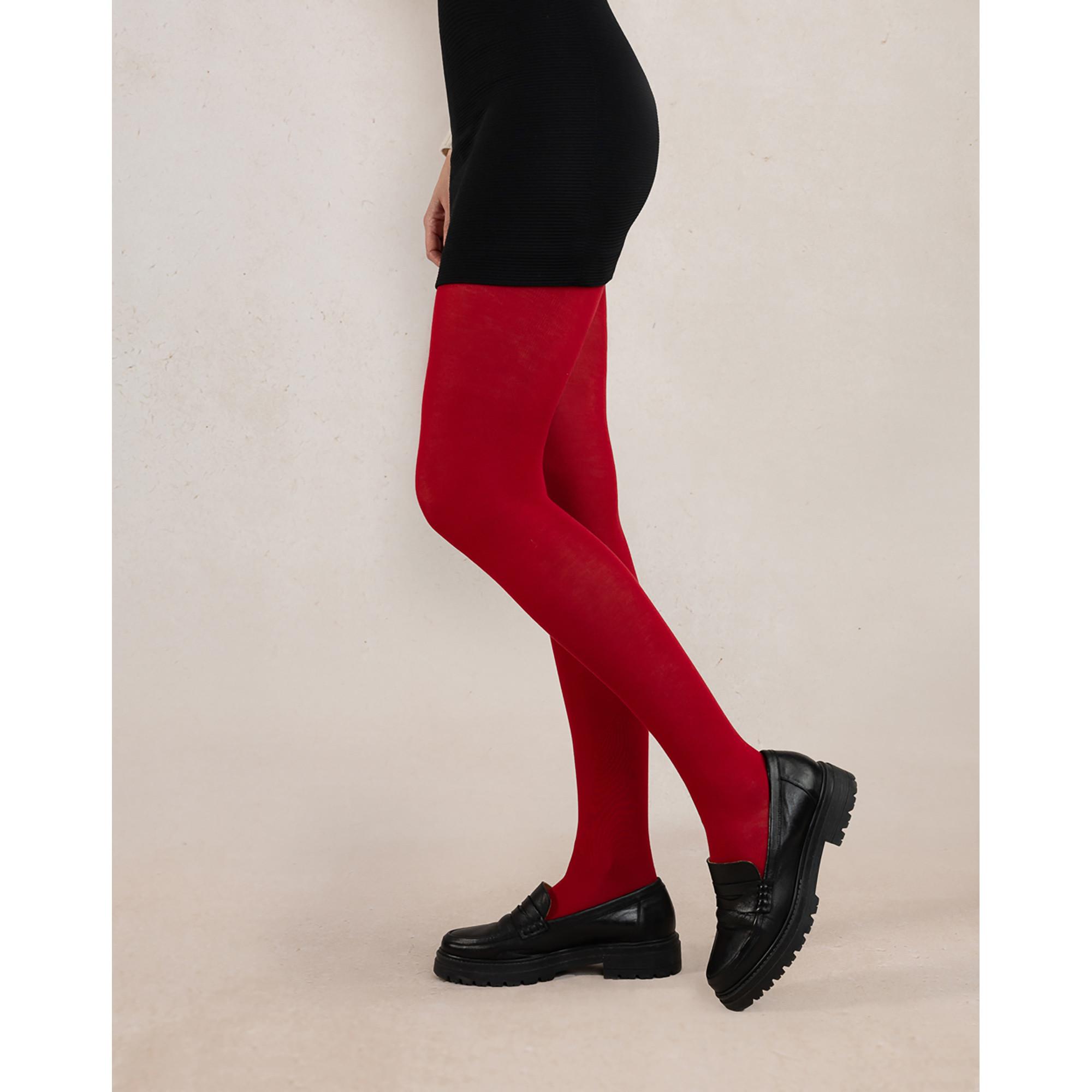 BLEU FORET A Cotes Coton Gerippte Strumpfhosen  