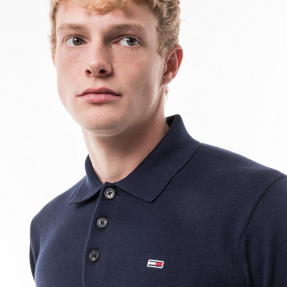 TOMMY JEANS Polo Kragen Langarm Pullover  