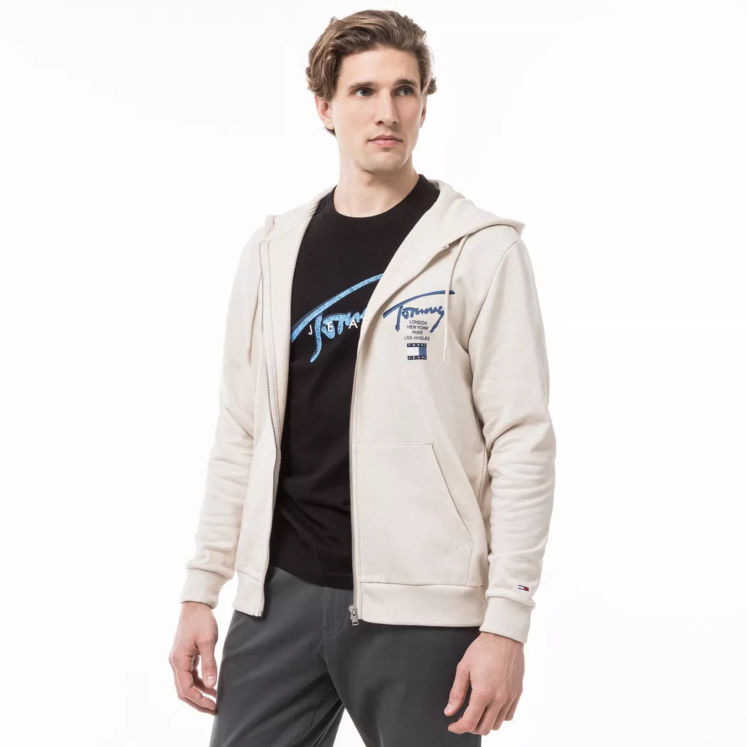 Tommy Jeans - Sweatjacke mit Kapuze, für Herren, Beige, Größe M
