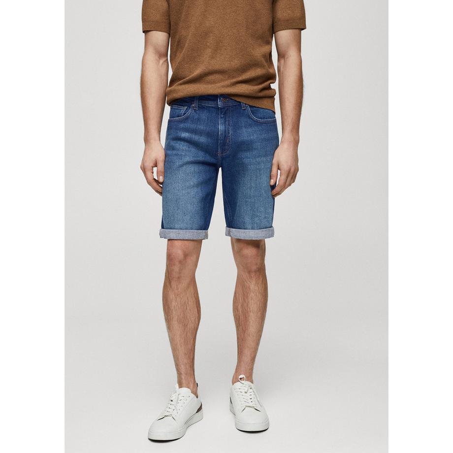 Mango Man Bermuda Slim Fit Denim Shorts  