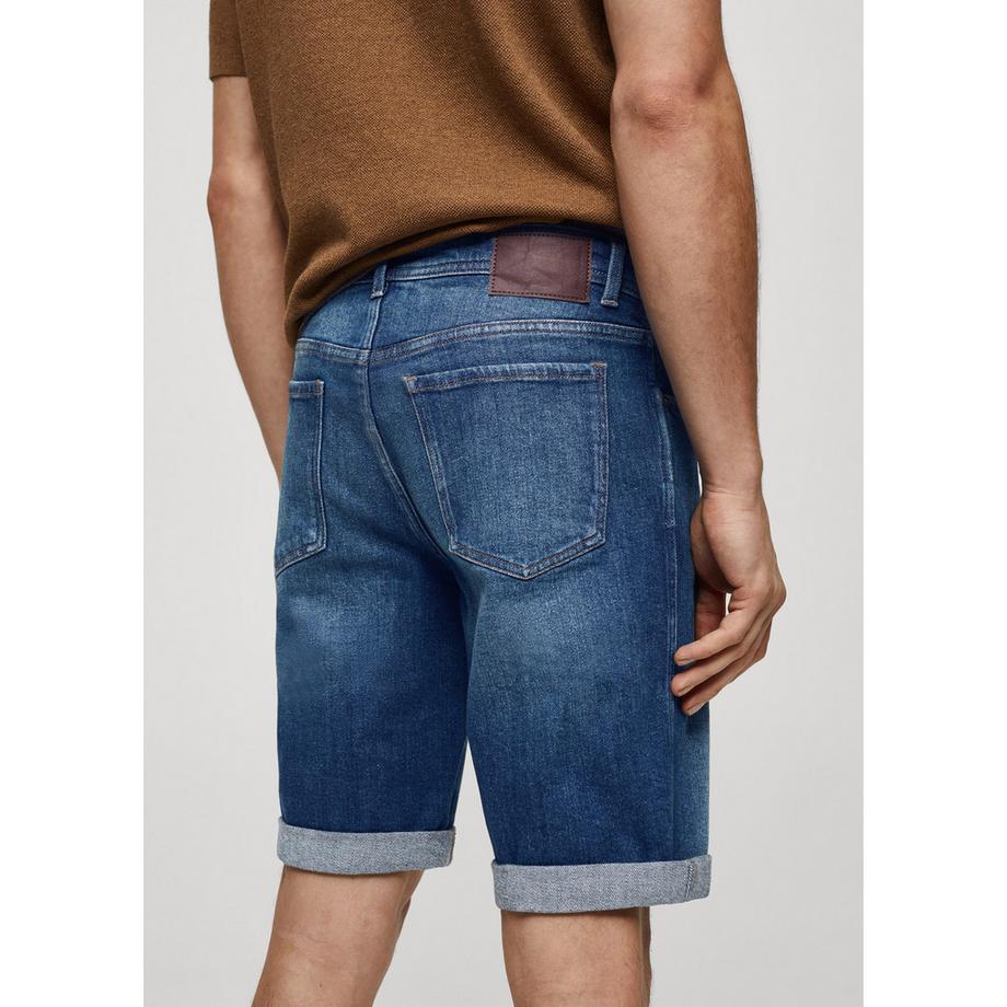 Mango Man Bermuda Slim Fit Denim Shorts  