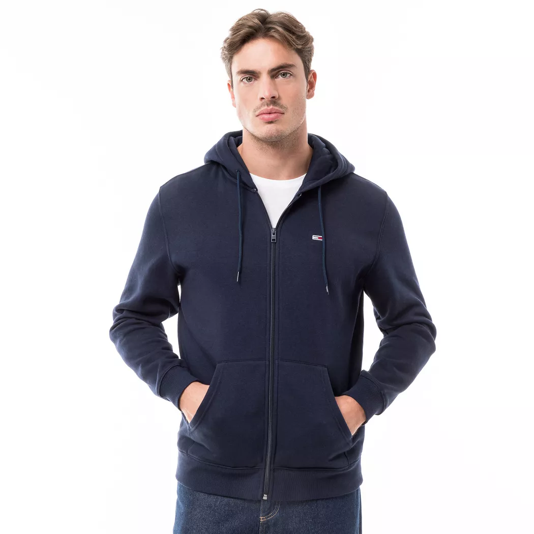 Tommy Jeans pour homme. DM0DM20743 Sweat zippé Reg S marine (XL), Casuel, Le coton biologique, Durable