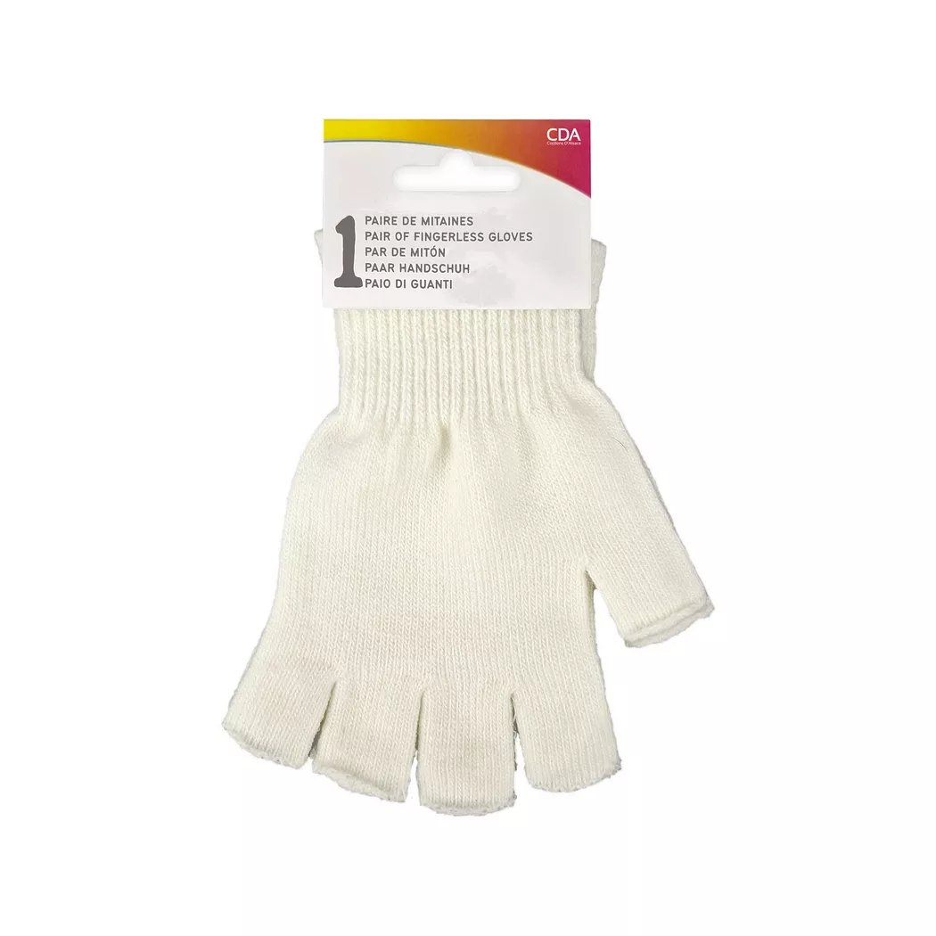 - Fingerlose Handschuhe, Weiss