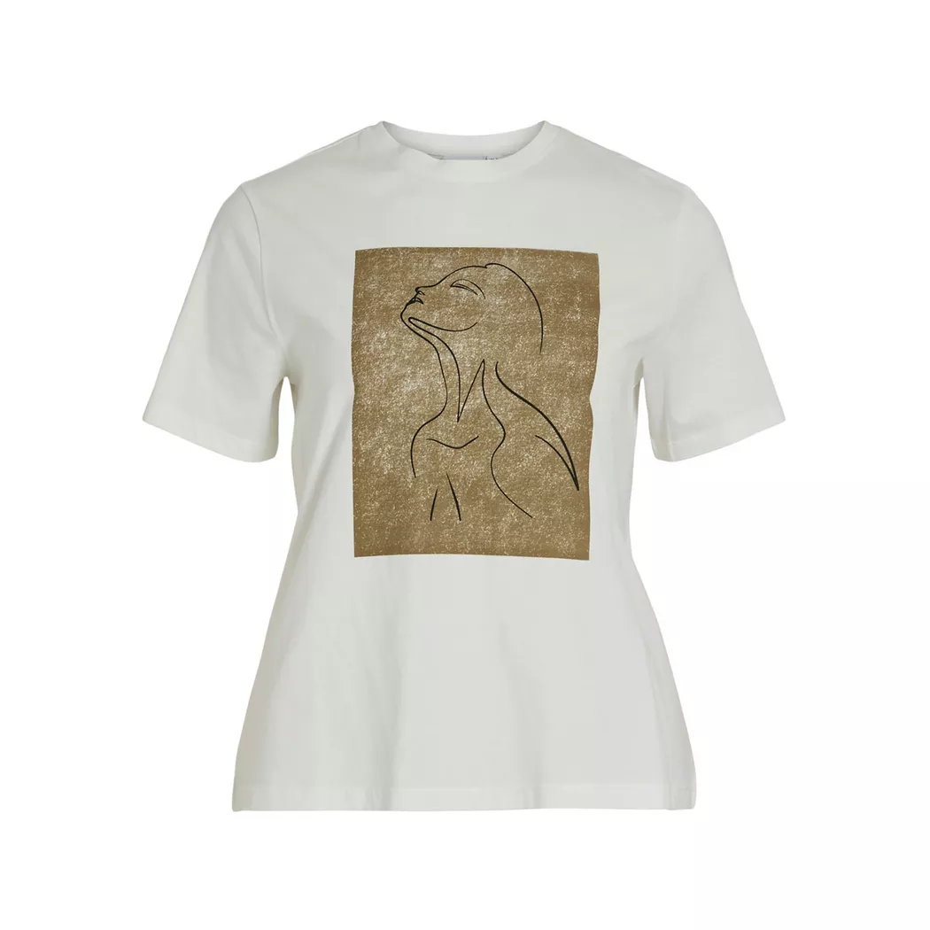 VILA - T-Shirt, kurzarm, für Damen, Weiss Größe S
