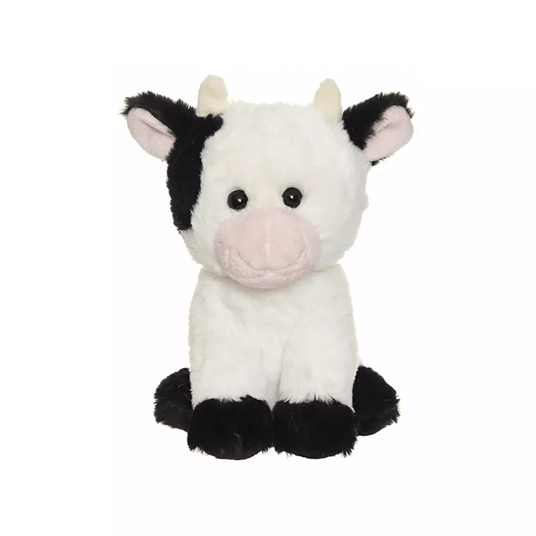 Teddykompaniet - Kuh Sitzend - Teddy Farm, 18cm, Schwarz/Weiss