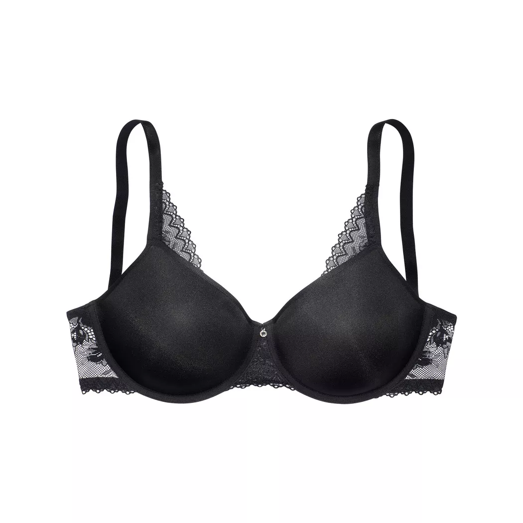 Schalen-BH NUANCE, Damen, Gr. 85, Cup E, schwarz, Microtouch, Obermaterial: 54% Polyamid, 26% Elasthan, 20% Polyester, bequem, BHs Schalen-BH, ohne Bügel für einen perfekten Komfort