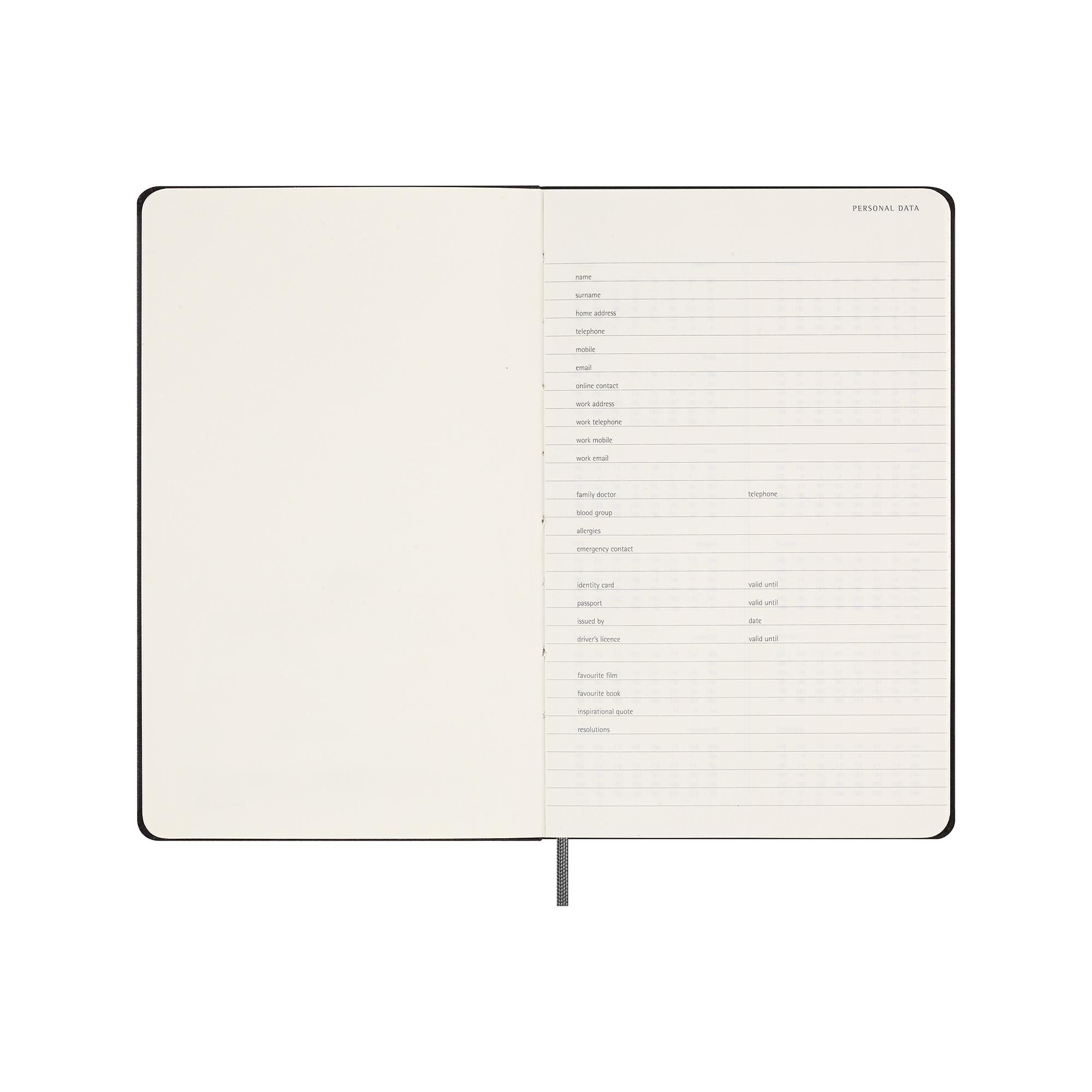 MOLESKINE Calendrier hebdomadaire Hardcover 