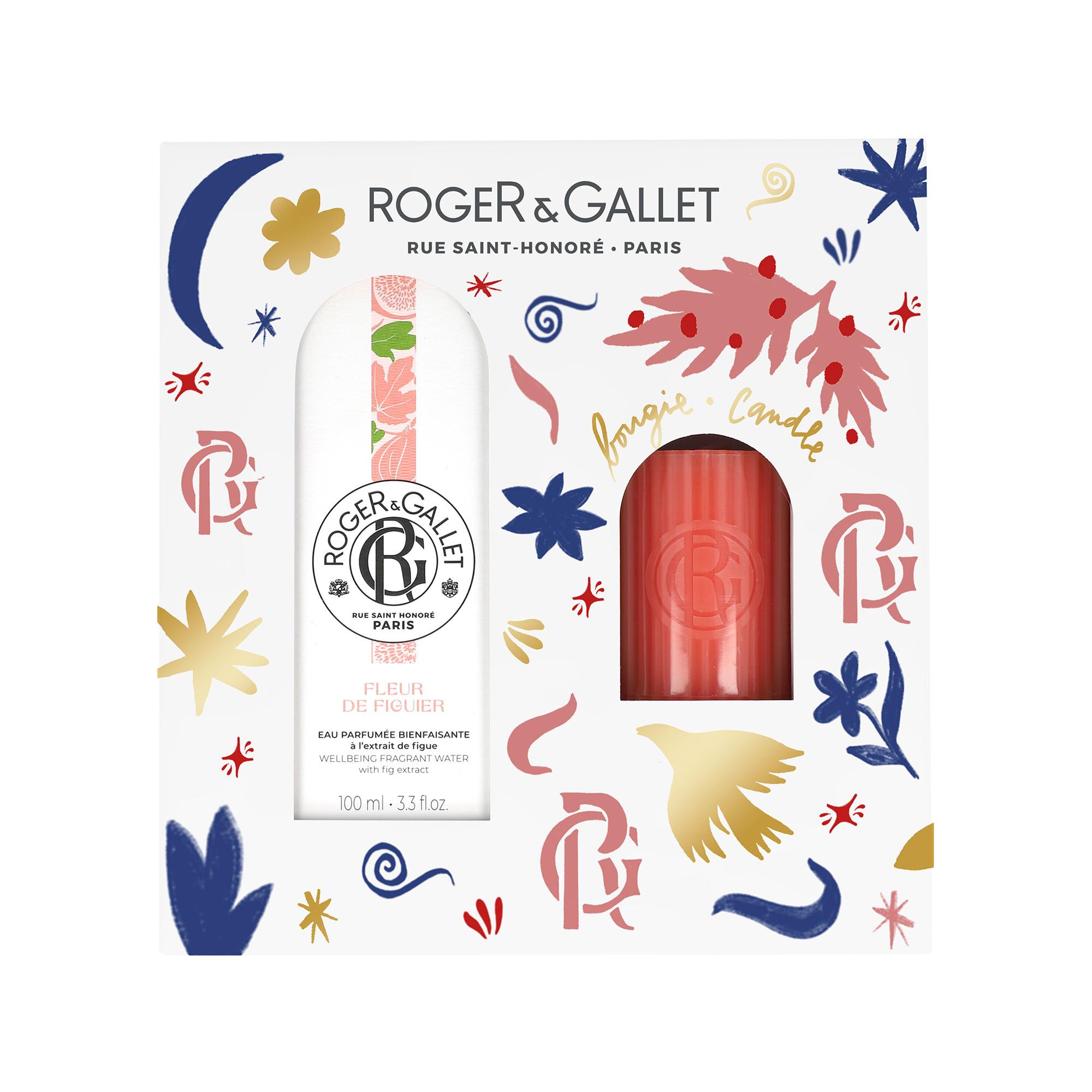 ROGER & GALLET RG Coffret Eau Parfu&Bougi FdF Coffret Noël Fleur de Figuier Eau Parfumée Bienfaisante  