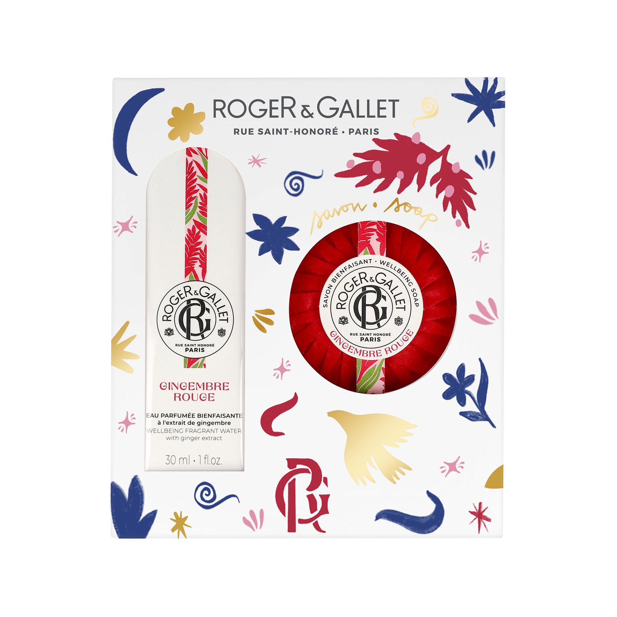 ROGER & GALLET RG Coffret E.Par&Savon G.Roug Cofanetto di Natale Gingembre Rouge Acqua Profumata di Benessere  