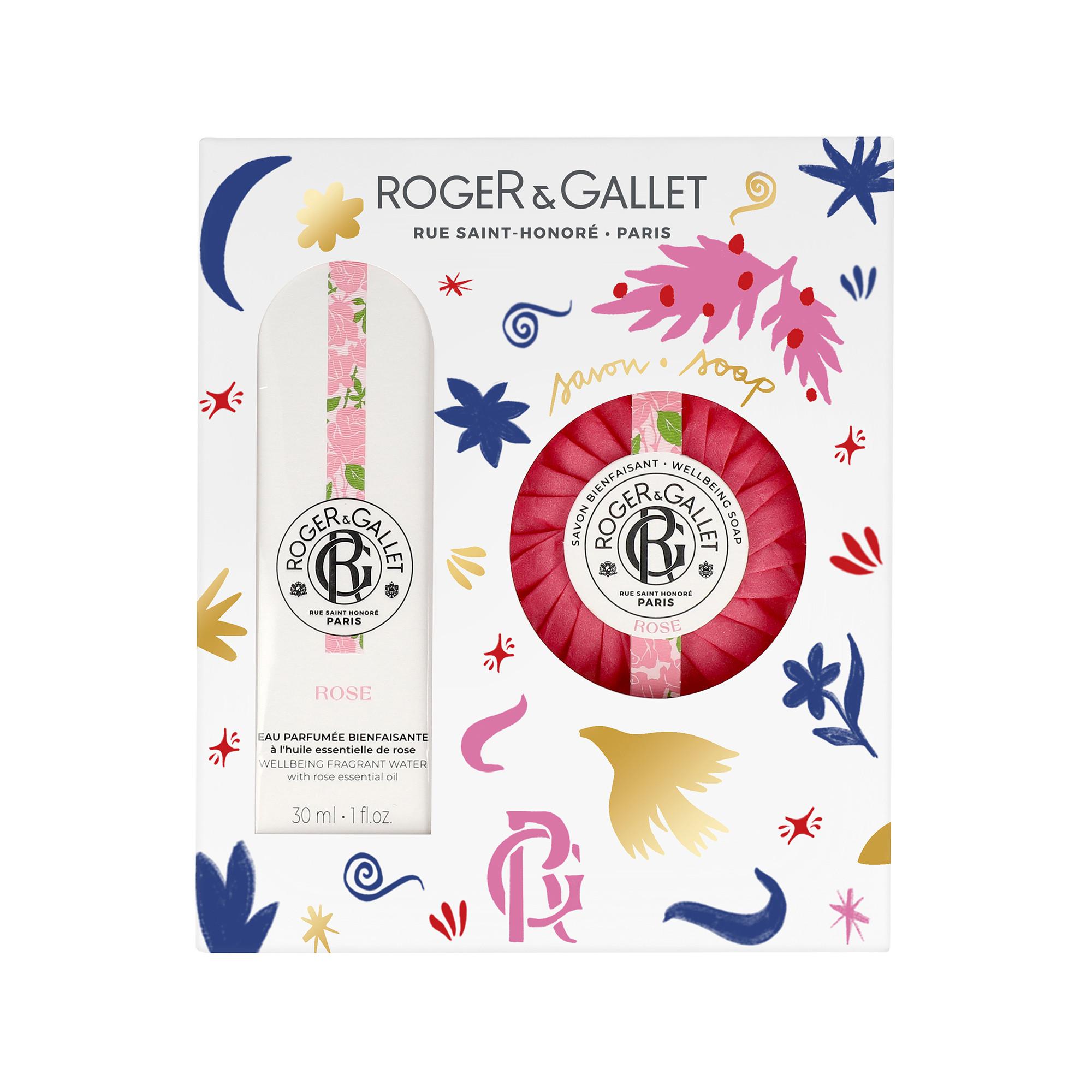 ROGER & GALLET RG Coffret E.Parf&Savon Rose Cofanetto di Natale Rose Acqua Profumata di Benessere 