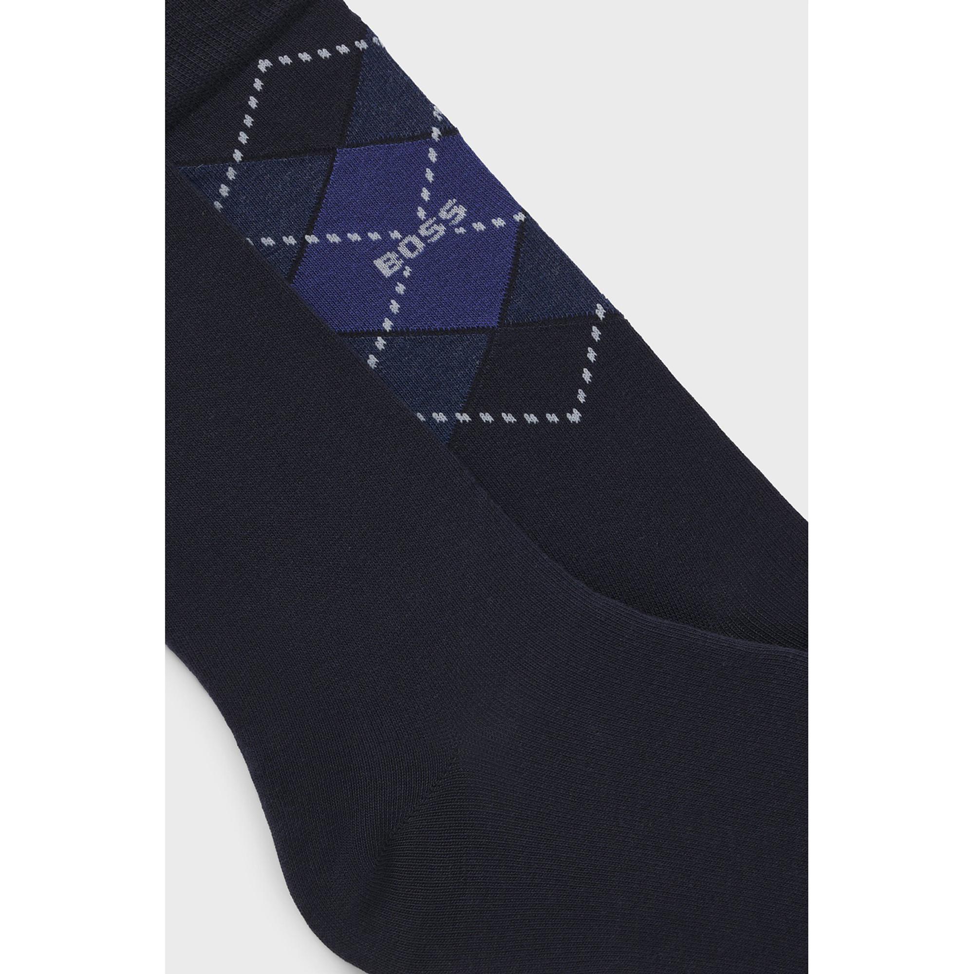 BOSS 2P RS Argyle CC Lot de 2 paires de chaussettes, hauteur mollet 