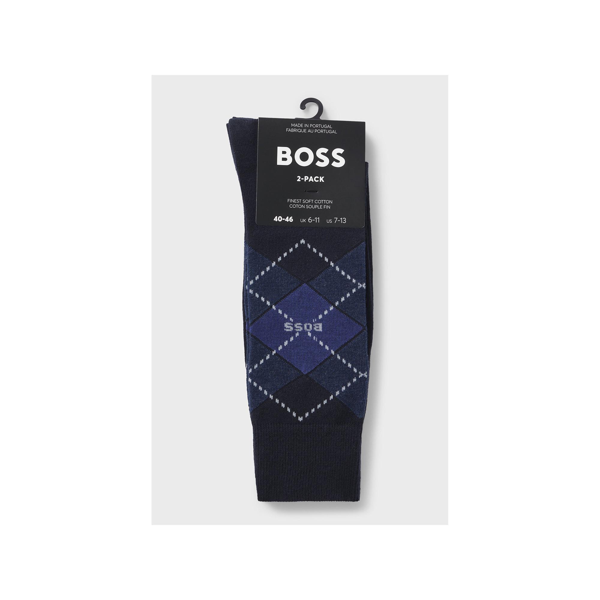 BOSS 2P RS Argyle CC Duopack, wadenlange Socken 