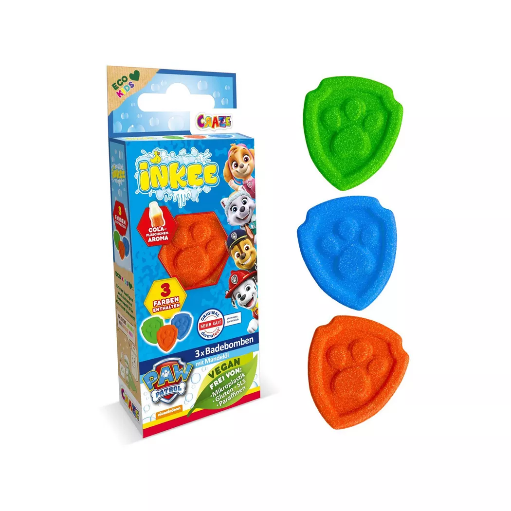 Craze - Inkee Badebombe Paw Patrol 3er Set, Multicolor