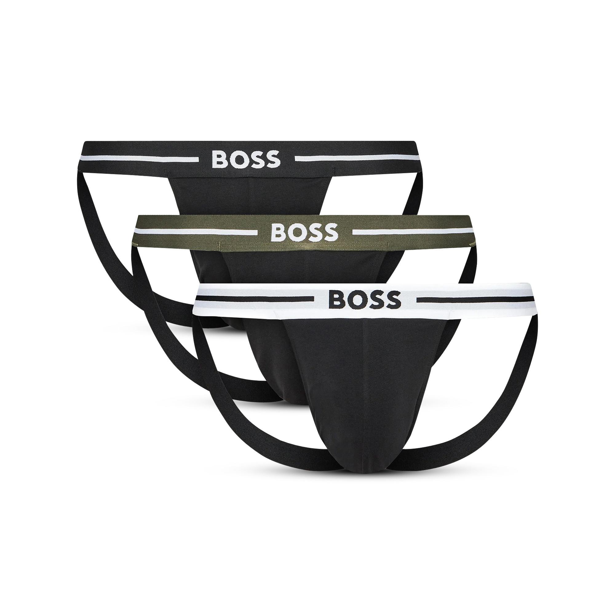 BOSS Jockstrap 3P Bold Lot de 3 slips, sans ouverture 