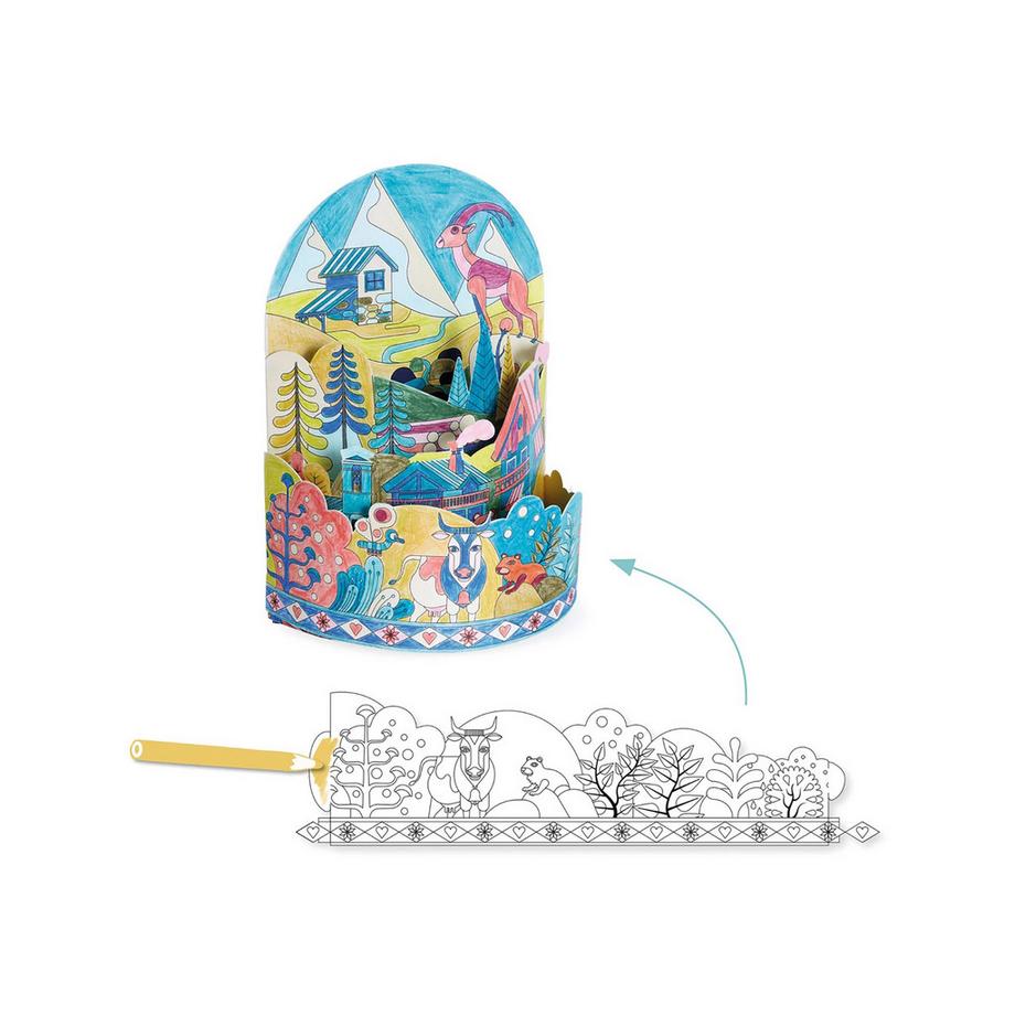 Djeco Immagini da colorare Mondo 3D Diorama 