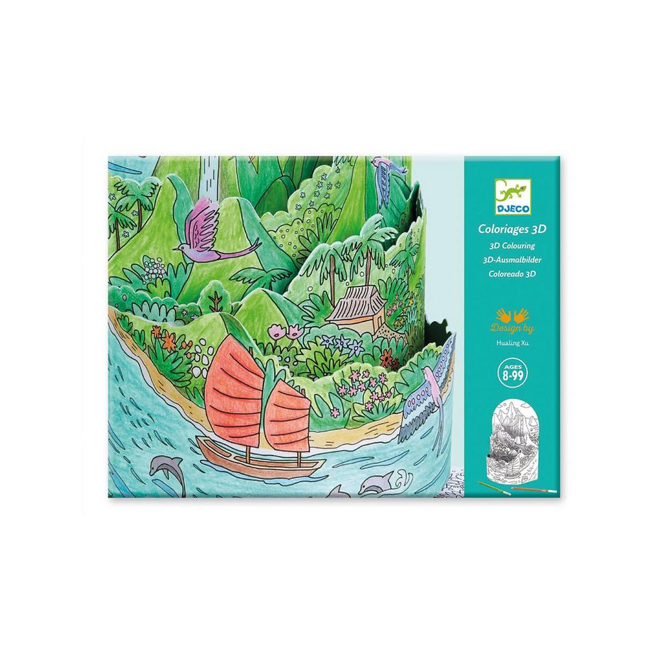 Djeco Ausmalbilder 3D Diorama Insel 