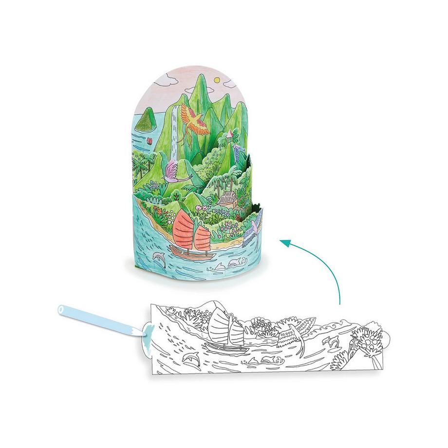 Djeco Ausmalbilder 3D Diorama Insel 