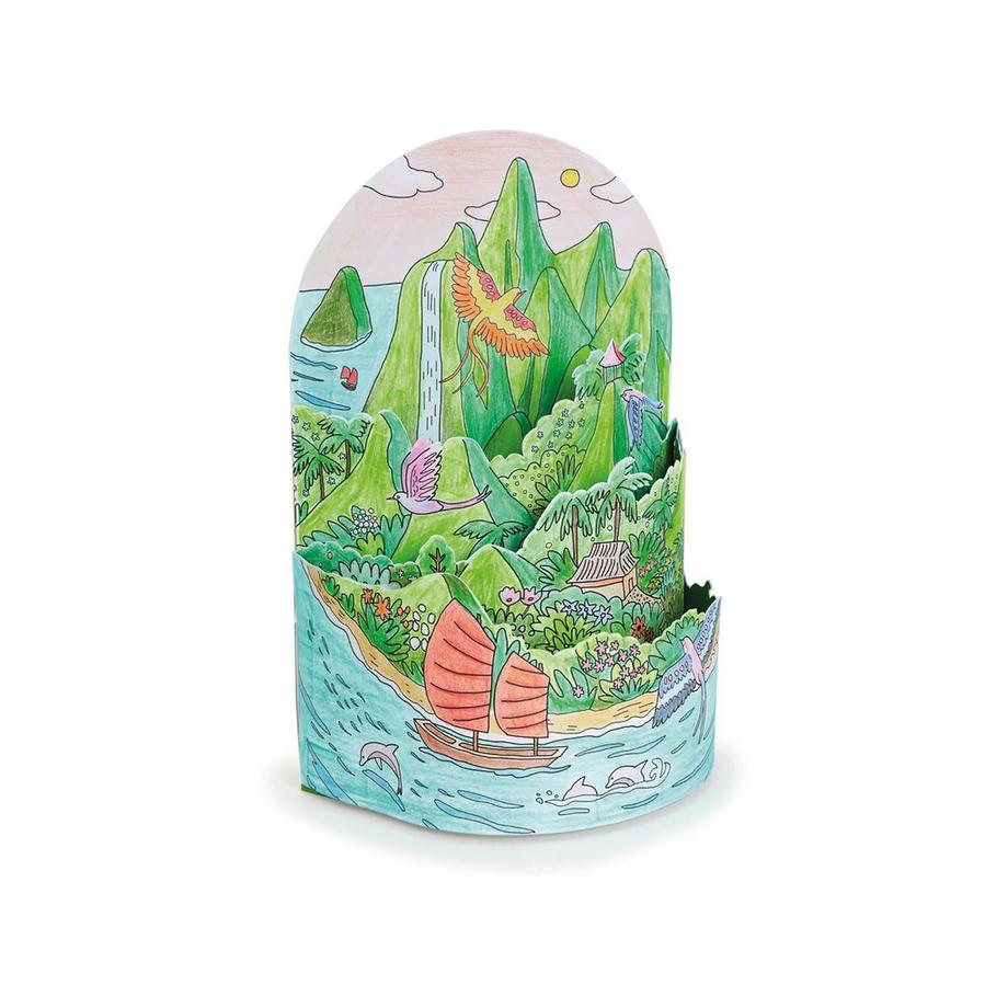 Djeco Ausmalbilder 3D Diorama Insel 