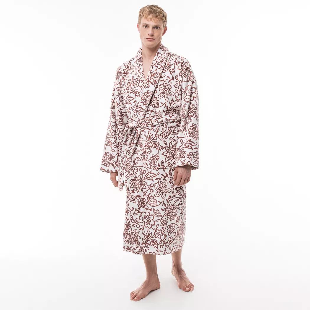 Manor - Langer Bademantel, für Herren, Altrosa, Größe L/XL
