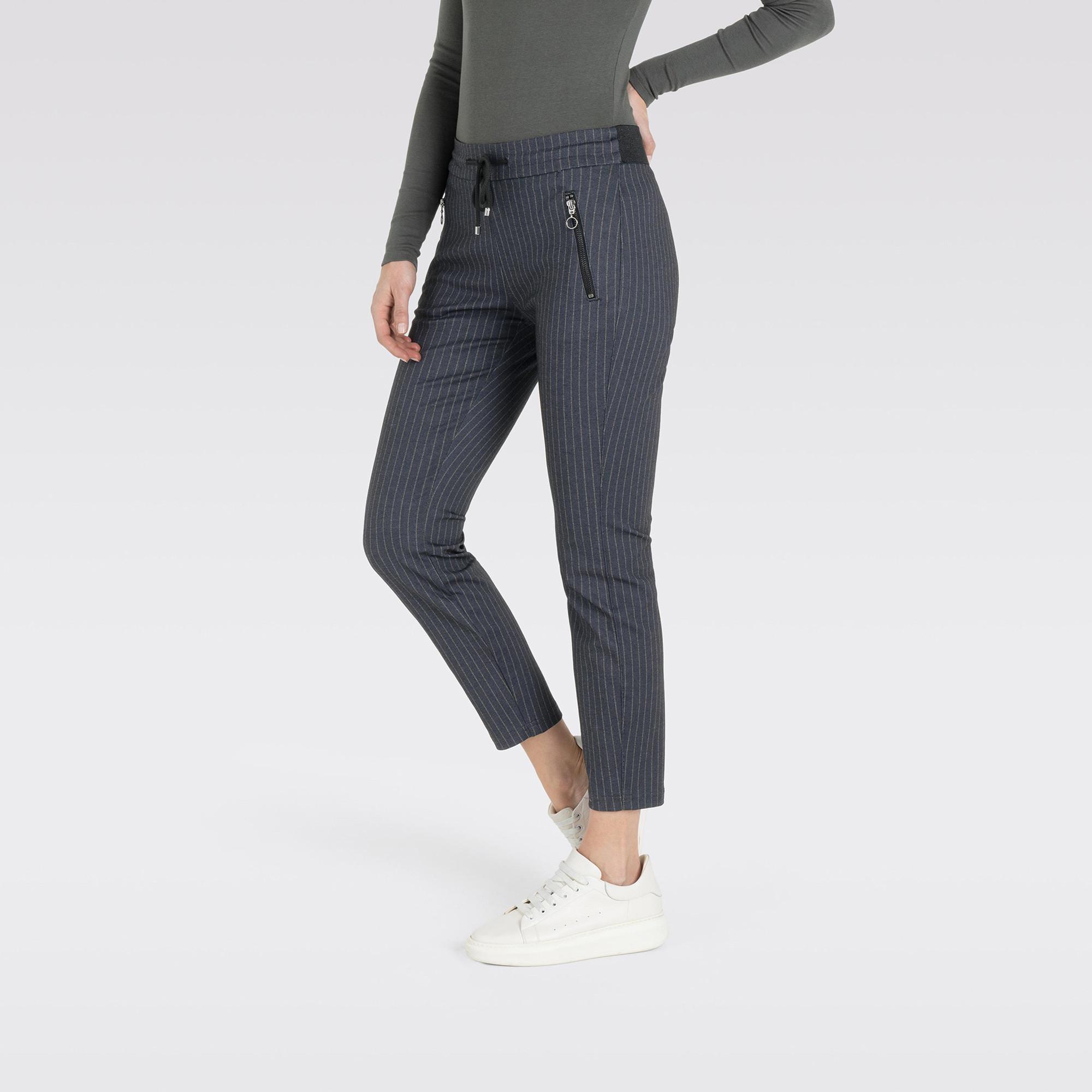 MAC Easy Smart Pantaloni da jogging Slim Fit a righe con coulisse  