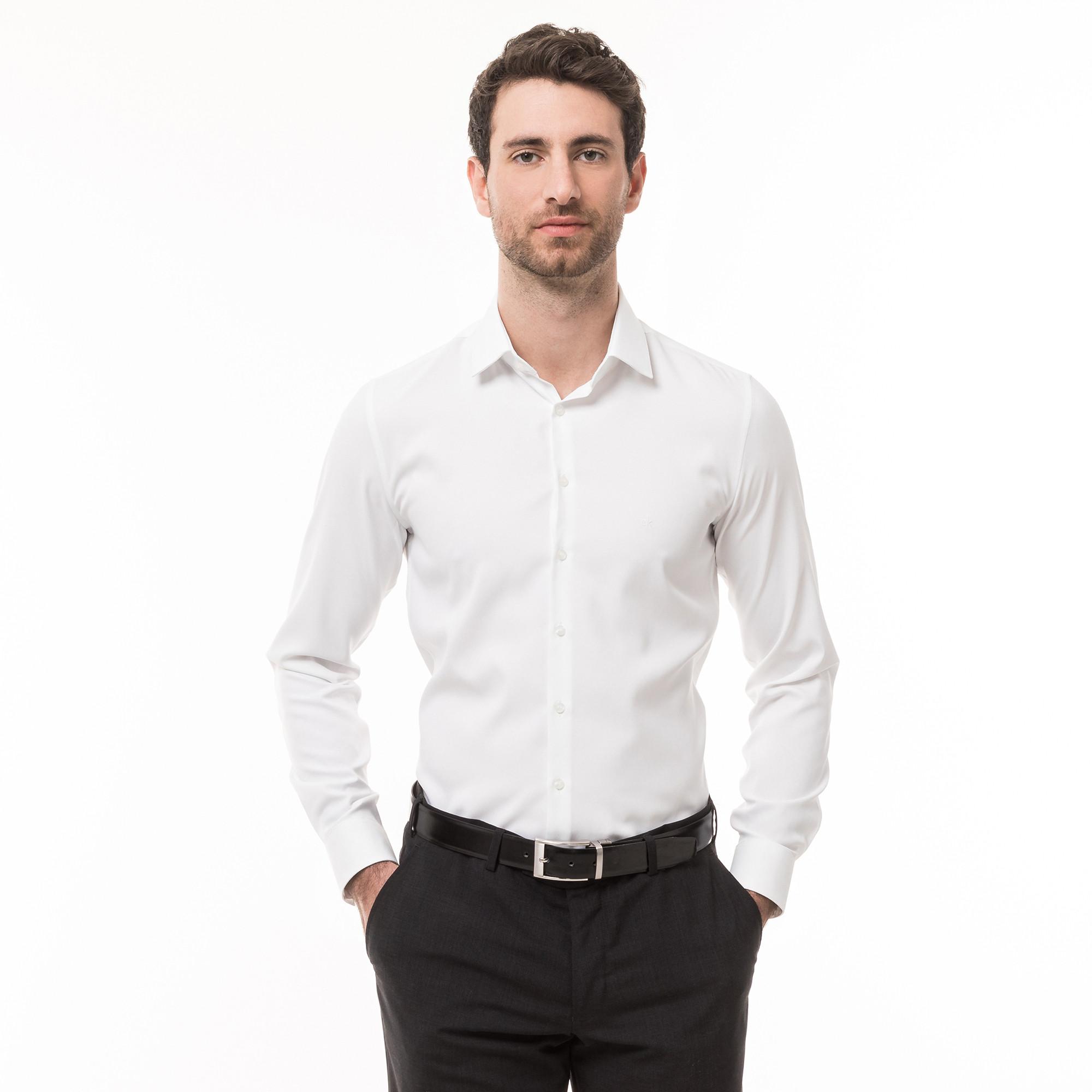 CALVIN KLEIN Hemden PERFORMANCE SOLID SLIM SHIRT Camicia, maniche lunghe, slim fit 