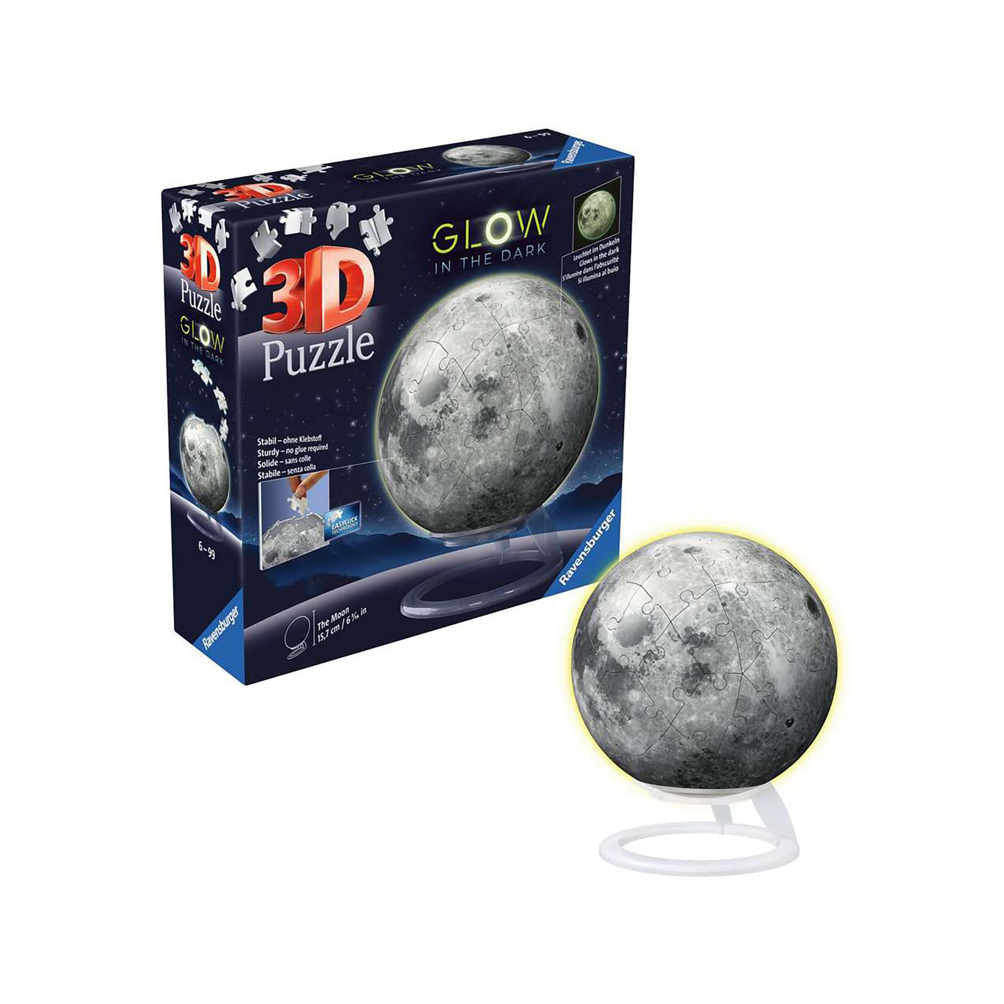 Ravensburger  3D Glow-in-the-Dark Puzzle-Ball – Der Mond, 72 Teile 