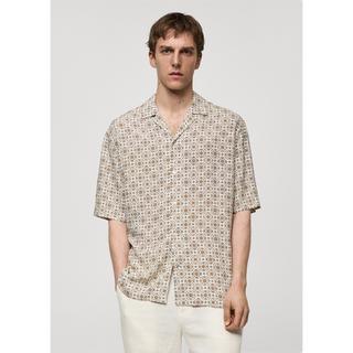 Mango Man Gemustertes Kurzarmhemd  